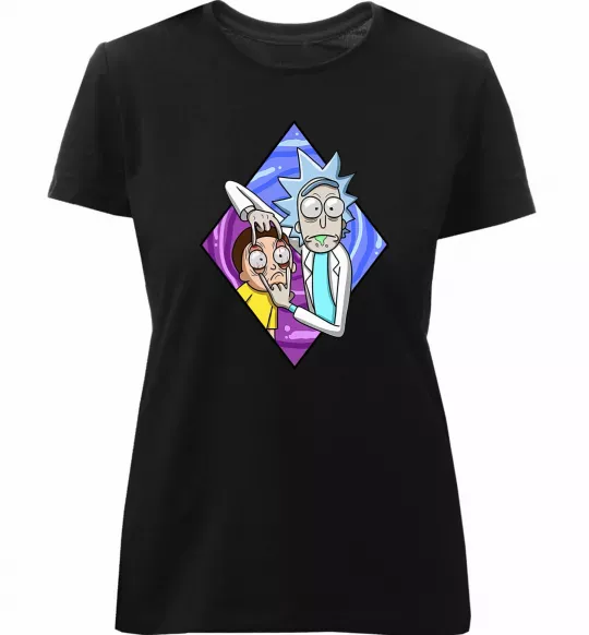 Жіноча преміум футболка Рік і Морті дивись Чорний фото