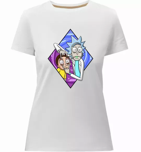 Жіноча преміум футболка Рік і Морті дивись Білий фото