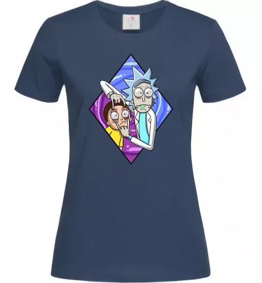 Женская футболка Рік і Морті дивись Темно-синий фото