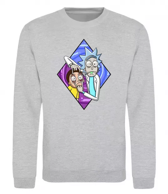 Світшот Рік і Морті дивись Сірий меланж фото