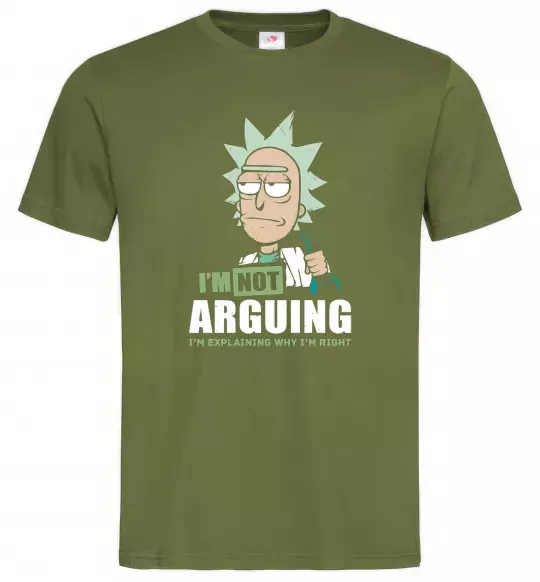 Мужская футболка I'm explaining why i'm right Оливковый фото