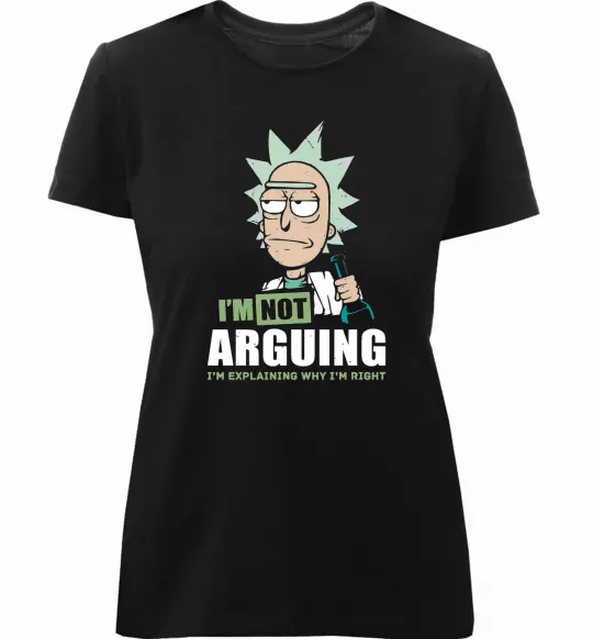 Женская премиум футболка I'm explaining why i'm right Черный фото