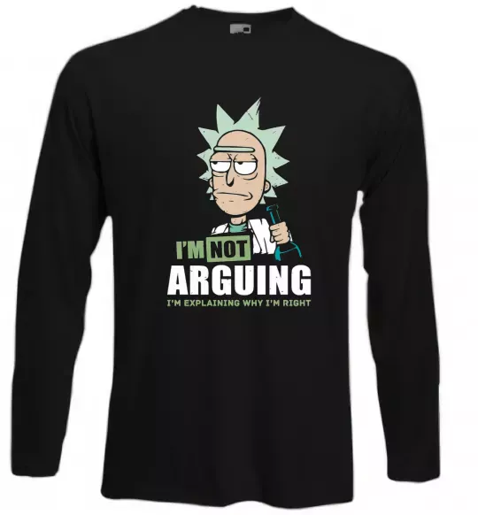 Лонгслив I'm explaining why i'm right Черный фото