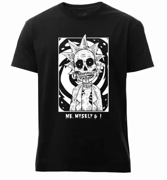 Мужская премиум футболка Me myself and I Черный фото