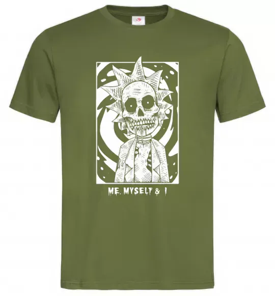 Чоловіча футболка Me myself and I Оливковий фото