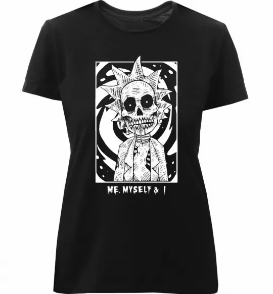 Женская премиум футболка Me myself and I Черный фото