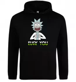 Мужская толстовка (худи) Rick Love you Черный фото