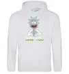 Мужская толстовка (худи) Rick Love you Серый меланж фото