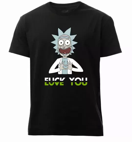Чоловіча преміум футболка Rick Love you Чорний фото