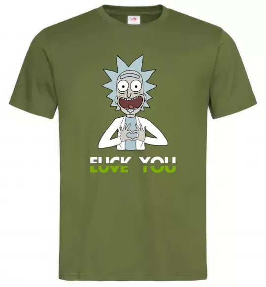 Мужская футболка Rick Love you Оливковый фото