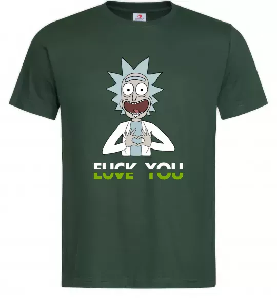 Мужская футболка Rick Love you Темно-зеленый фото