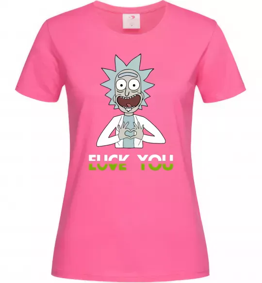 Женская футболка Rick Love you Ярко-розовый фото