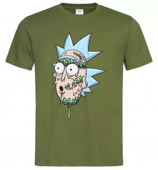 Чоловіча футболка Рік розплавився Оливковий фото