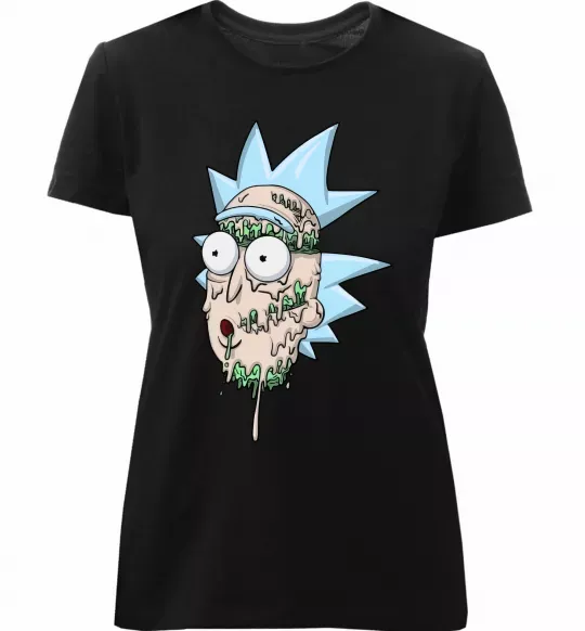 Женская премиум футболка Рік розплавився Черный фото