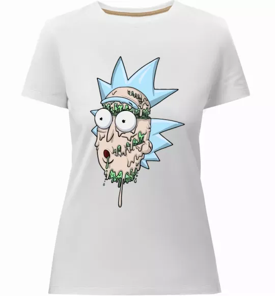 Женская премиум футболка Рік розплавився Белый фото