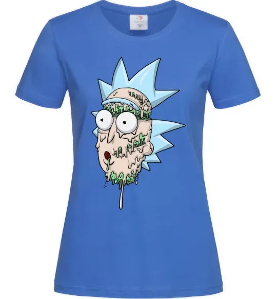 Жіноча футболка Рік розплавився Яскраво-синій фото