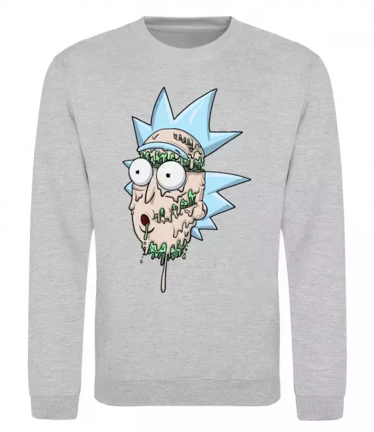 Світшот Рік розплавився Сірий меланж фото