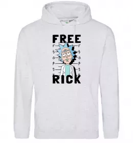 Мужская толстовка (худи) Free Rick Серый меланж фото