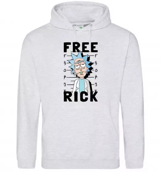 Женская толстовка (худи) Free Rick Серый меланж фото