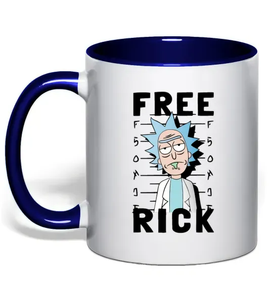 Чашка з кольоровою ручкою Free Rick Глибокий темно-синій фото