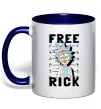 Чашка з кольоровою ручкою Free Rick Глибокий темно-синій фото