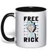 Чашка з кольоровою ручкою Free Rick Чорний фото