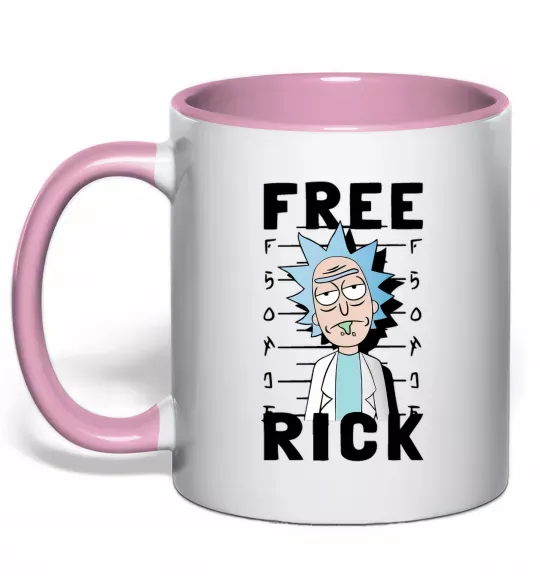 Чашка з кольоровою ручкою Free Rick Ніжно рожевий фото