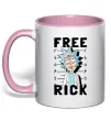 Чашка з кольоровою ручкою Free Rick Ніжно рожевий фото
