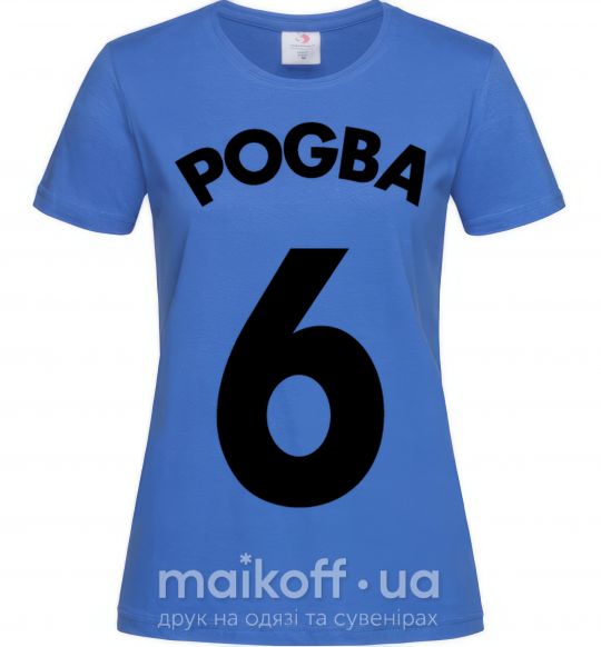 Женская футболка Pogba 6 Ярко-синий фото