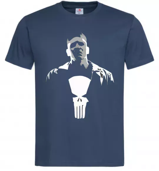 Чоловіча футболка Каратель біло-сірий Темно-синій фото