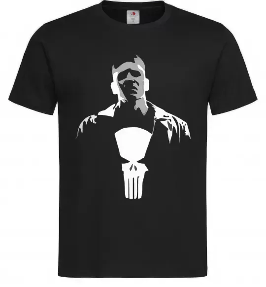 Чоловіча футболка Каратель біло-сірий Чорний фото