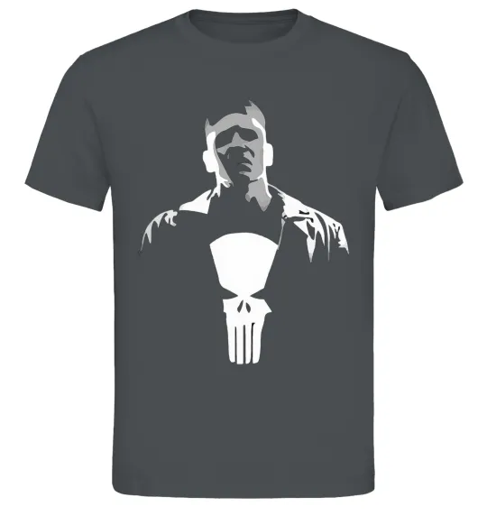 Чоловіча футболка Каратель біло-сірий Графіт фото