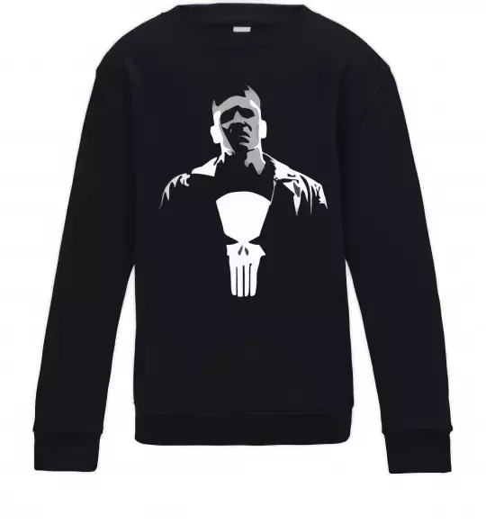 Детский Свитшот Каратель біло-сірий Черный фото