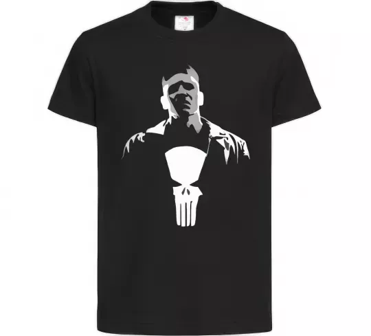 Детская футболка Каратель біло-сірий Черный фото