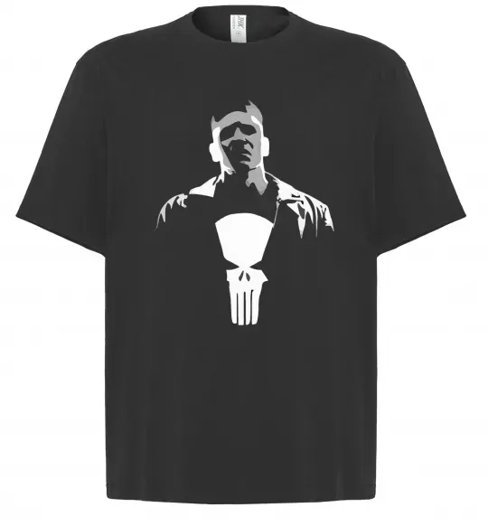 Футболка Оверсайз Каратель біло-сірий Черный фото