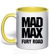Чашка з кольоровою ручкою Mad Max fury road Сонячно жовтий фото