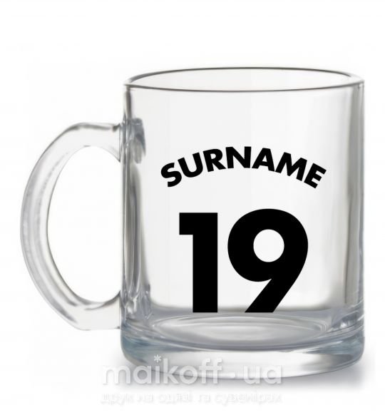 Чашка скляна Surname 19 Прозорий фото