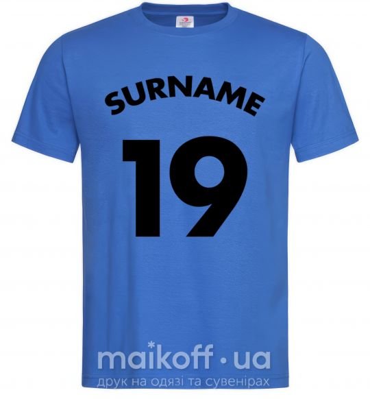 Чоловіча футболка Surname 19 Яскраво-синій фото