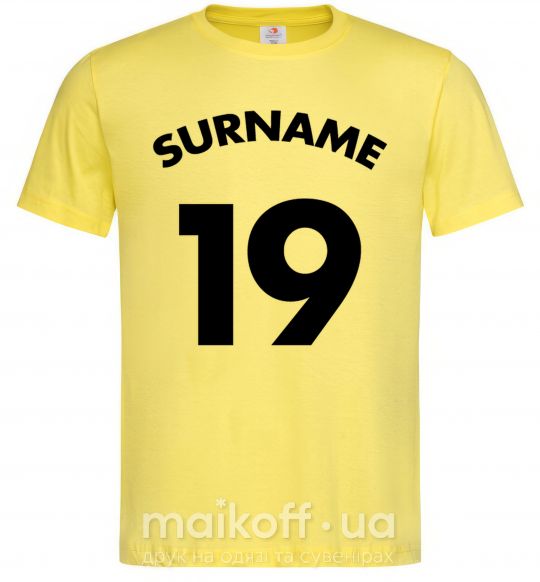 Мужская футболка Surname 19 Лимонный фото
