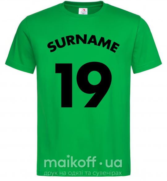 Мужская футболка Surname 19 Зеленый фото