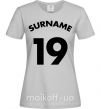 Женская футболка Surname 19 Серый фото
