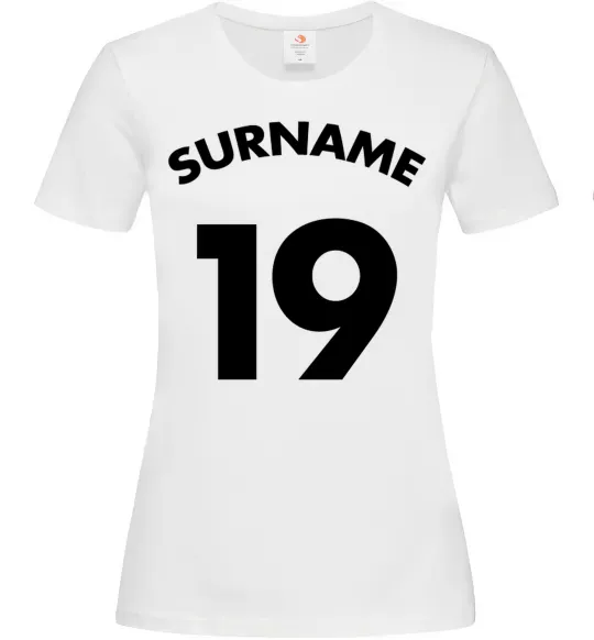 Женская футболка Surname 19 Белый фото