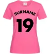 Женская футболка Surname 19 Ярко-розовый фото