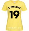 Женская футболка Surname 19 Лимонный фото