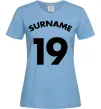 Женская футболка Surname 19 Голубой фото