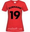 Женская футболка Surname 19 Красный фото