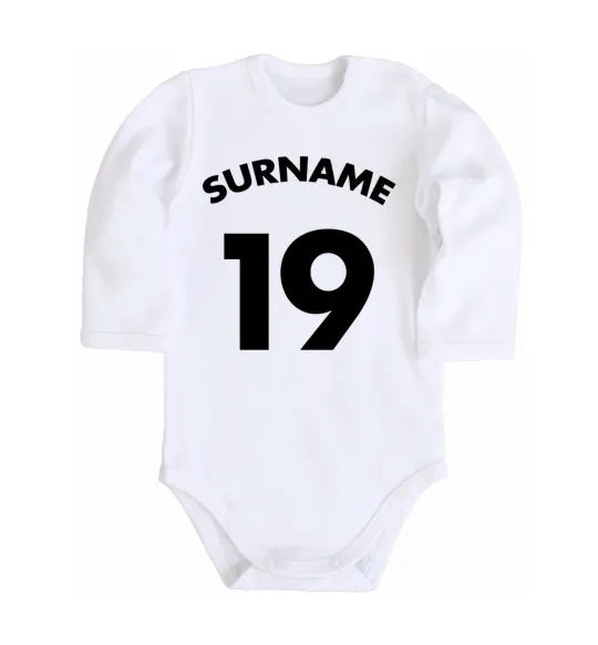 Дитячий бодік Surname 19 Білий фото