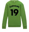 Детский Свитшот Surname 19 Лаймовый фото