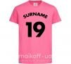 Детская футболка Surname 19 Ярко-розовый фото