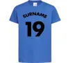 Детская футболка Surname 19 Ярко-синий фото
